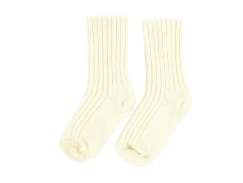 Joha off-white strømper melange uld